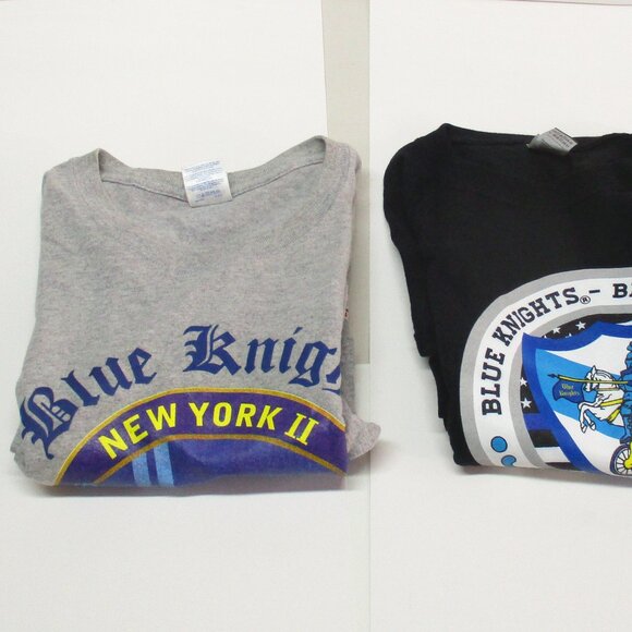 2 BLUE KNIGHTS New York Suicide Run Never Forget Law Enforcement M/C T-Shirts XL - Picture 1 of 11